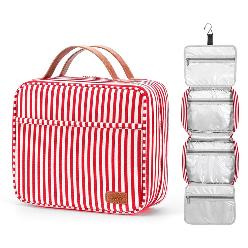 Bosidu Hanging Travel Toiletry Bag, Large Capacity Cosmetic Travel Toiletry Organizer for Women with 4 Compartments & 1 Sturdy Hook, Perfect for Daily Use/Valentines' Day - Image 1